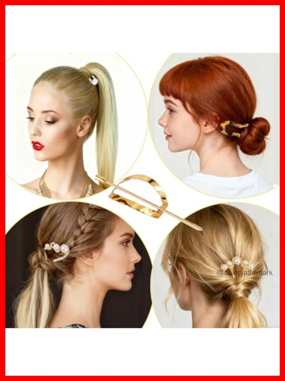 12 PCS French Hair Pins Set - U-Shaped Metal Pins for Bun and Updo Styling